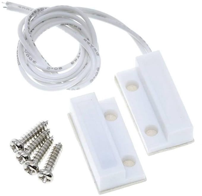 Bedrade Deur Sensor - Magnetische Schakelaar - Thuis Alarmsysteem - Willekeurige Lengte - 30mm Draad - Wit