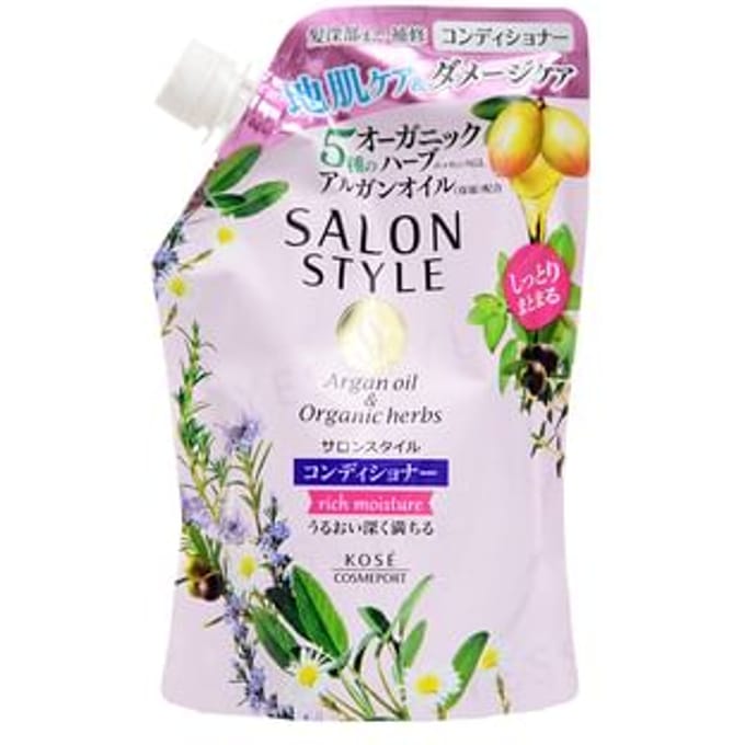 Kose - Salon Style Argan Oil & Organic Herbs Conditioner Rich Moisture 360ml Refill