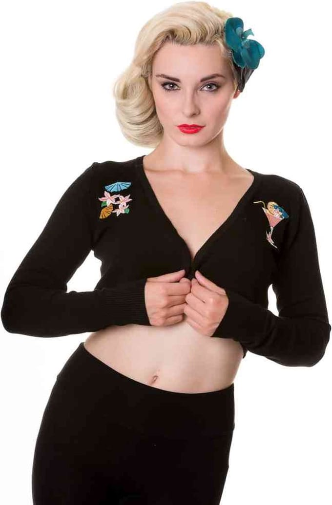 Banned - Black Cocktail Bolero - S - Zwart