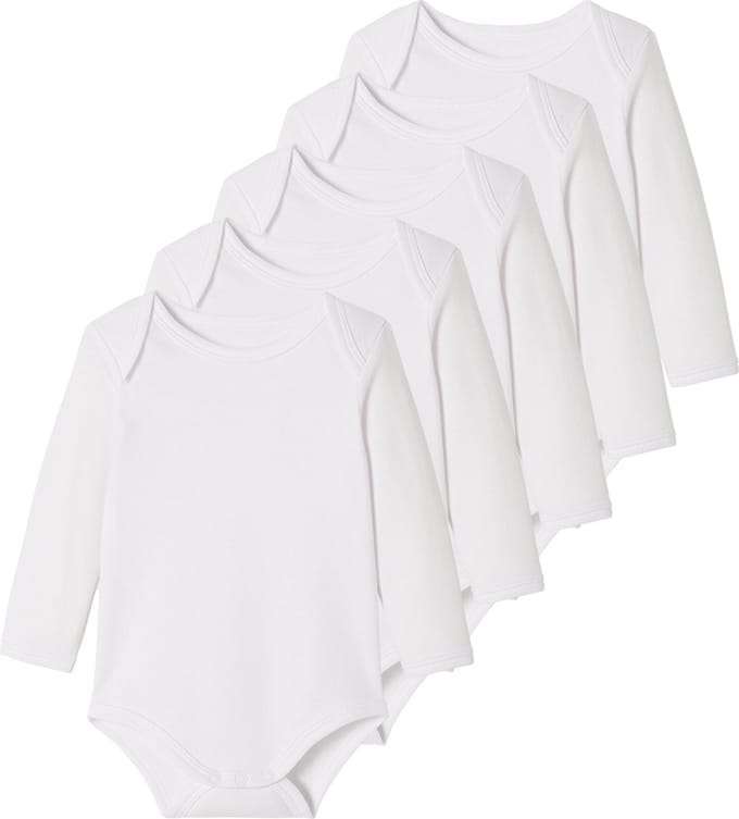 Vertbaudet Set - 5 rompertjes - baby - lange mouwen - US-opening