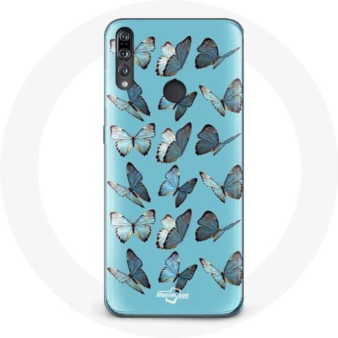 Coque - Huawei - P30 Lite - Papillons - Souple - Protection Synthétique bleu