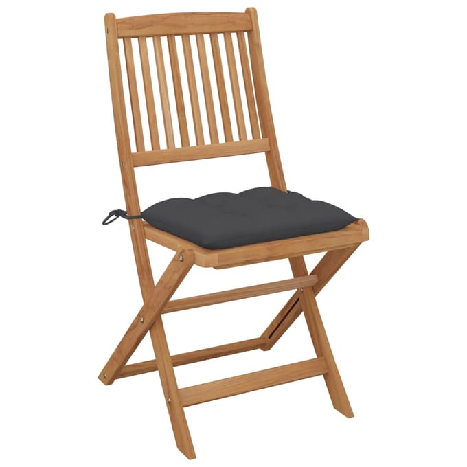 vidaXL - Inklapbare - stoelen - 8 - st - met - kussens - massief - acaciahout