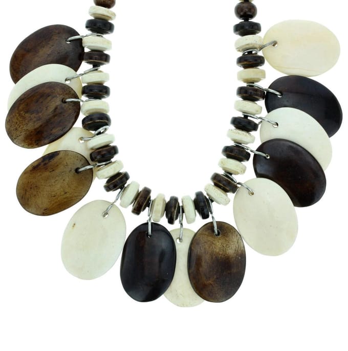 Behave - Ketten bruin en crème - Verstelbare lengteketting 75 cm"