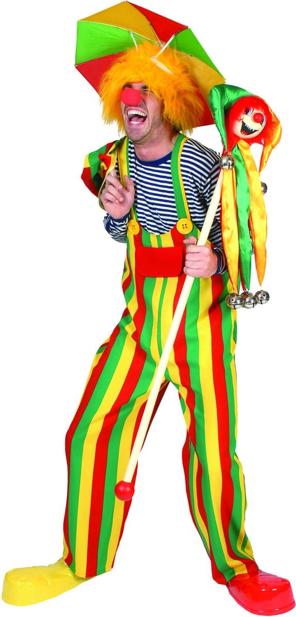 Tuinbroek Circus Clown gekleurde strepen - Maat 48/50