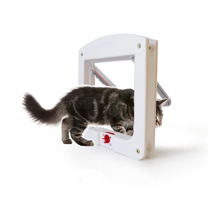 1PC Pet Flap Deur Kat Puppy Hond Slot Afsluitbaar Veilig Flap Pet Gate Bruin black