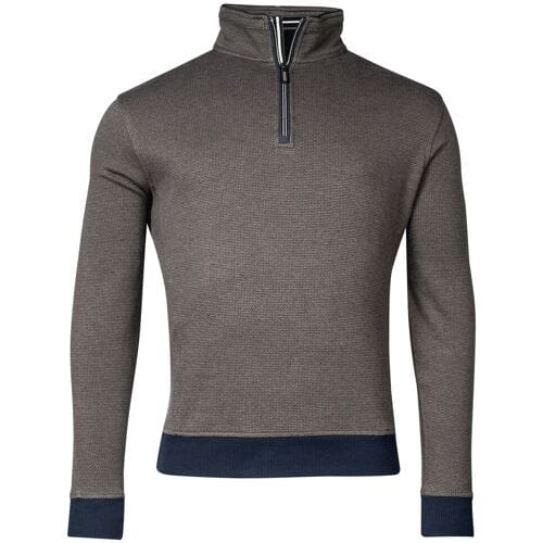 Baileys Trui Sweat Halfzip 2-Tone Allover Jacquard Taupe / male