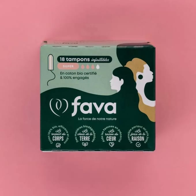 Fava | Biologische tampons | 4 dozen | Super | katoen | 72 stuks