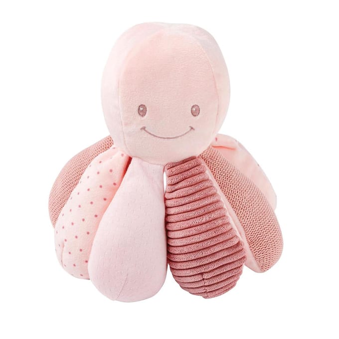 Nattou Octopus Lapidou - Activiteiten Knuffel - 25 cm - Roze