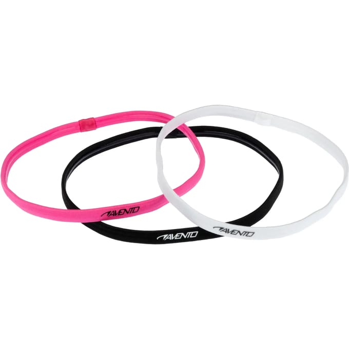 Avento Sporthaarband Elastiek - 3 stuks - Roze/Zwart/Wit - Antislip
