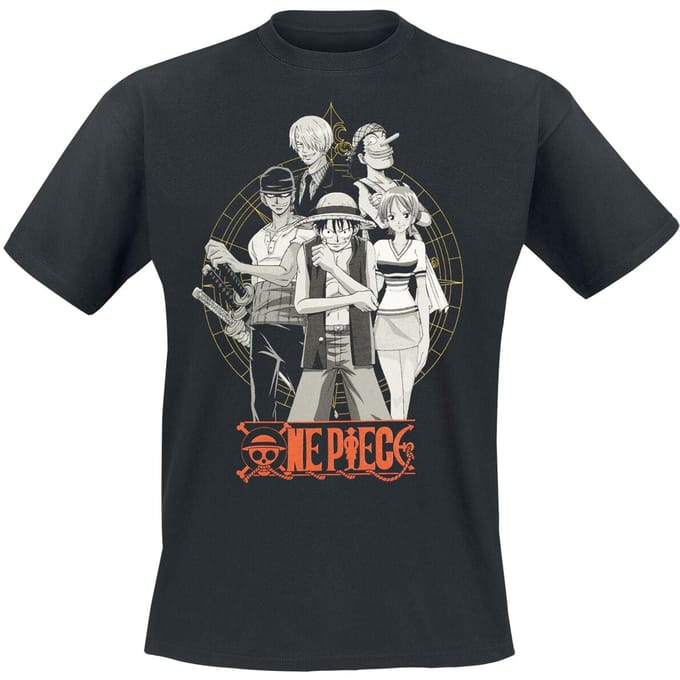 One Piece - Anime T-shirt - One Piece - Group - S tot XXL - zwart