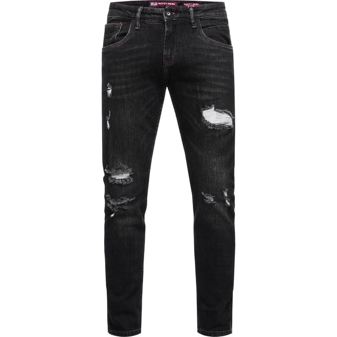 Jeansbroek "TORI" slim fit destroyed denim