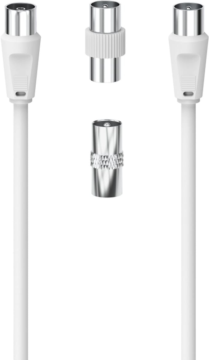 Hama Antenne-aansluitset, antennekabel, 2 m, 2 coaxiale adapter, 3-delig