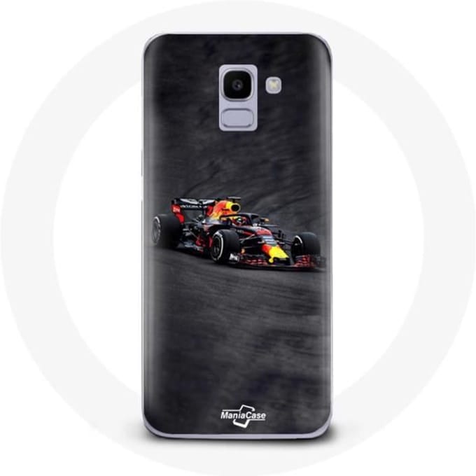 Coque pour Samsung Galaxy A8 2018 Formule 1 Max Verstappen F1 noir rouge et jaune