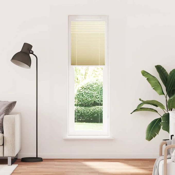 vidaXL - Plissé - rolgordijn - 65x200 - cm - stofbreedte - 64,4 - cm - polyester - crème
