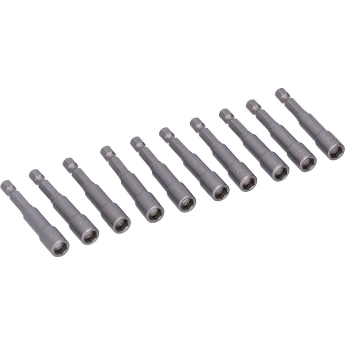 10 Stuks Zeskant Dop Set met Sterke Magnetische Elektrische Schroevendraaier Bit Accessoires 7mm