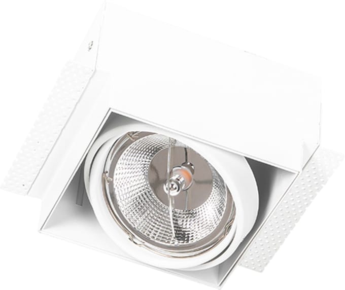 QAZQA Set van 6 Inbouwspot wit GU10 AR111 trimless verstelbaar - Oneon