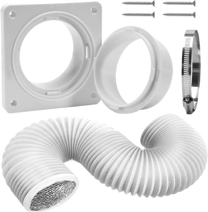 Afvoerslang Droger - Ventilatieslang - Lucht Afvoeren - Stofdichte Ventilatie - 150 cm - Grijs