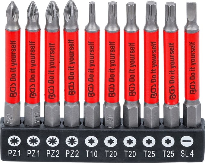 BGS Antislip-bitset - magnetisch - 70 mm - 10 delig