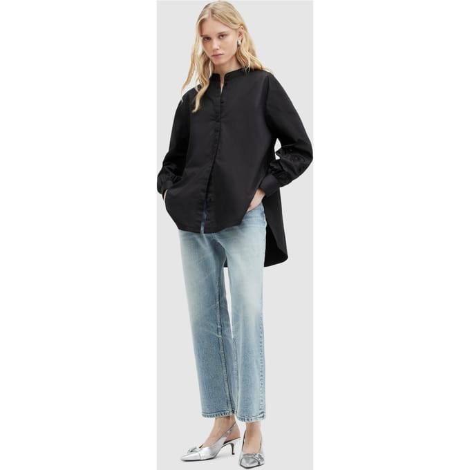 AllSaints Marcie Val Shirt Black Größe: 2 | Longsleeves Outlet | Damen | Schwarz
