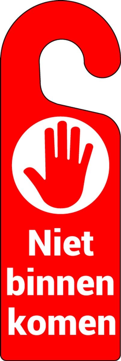 Niet binnenkomen deurhanger, kunststof, 300 x 100 mm
