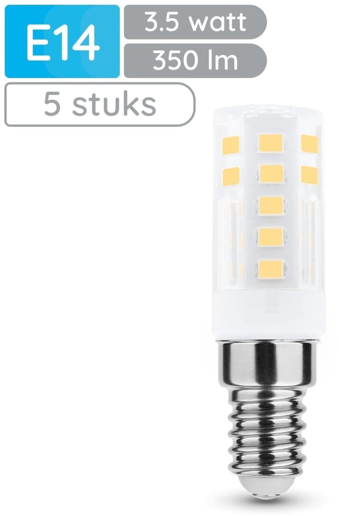 Modee LED Buislamp E14 - 3.5W 6000K 350lm 230V - LED Afzuigkaplamp - Daglicht Wit - 5 stuks