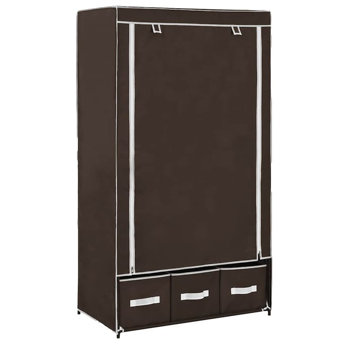 vidaXL - Kledingkast - 87x49x159 - cm - stof - bruin