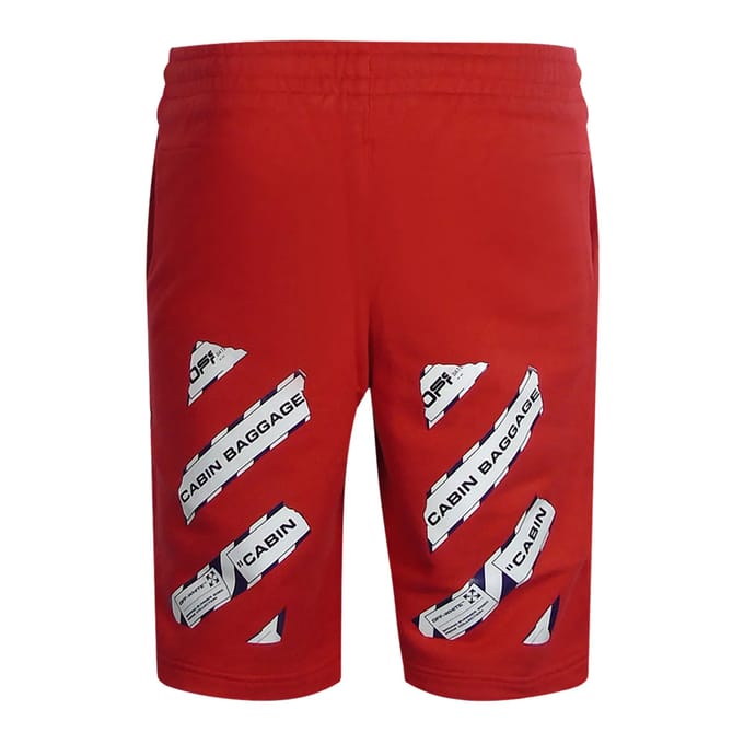 Off-White Heren Tape Sweatshorts (Rood)