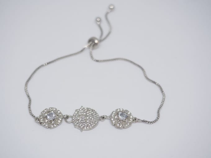 Rondjes armband met steentjes | zilver gekleurd