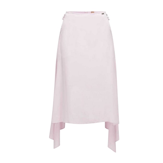 Boss Vicina midi-rok met hoge taille voor dames (Roze)