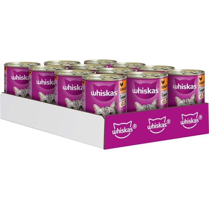 Whiskas 1+ Blikken  12 x 400 g  - Gevogelte in Terrine
