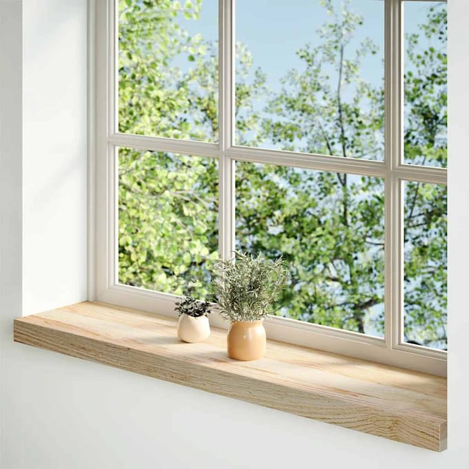 vidaXL - Vensterbanken - 2 - st - onbehandeld - 80x20x2 - cm - massief - eikenhout