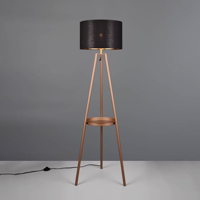 REALITY COLETTE - Vloerlamp - Mokka - excl. 1x E27 4 W - Voetschakelaar
