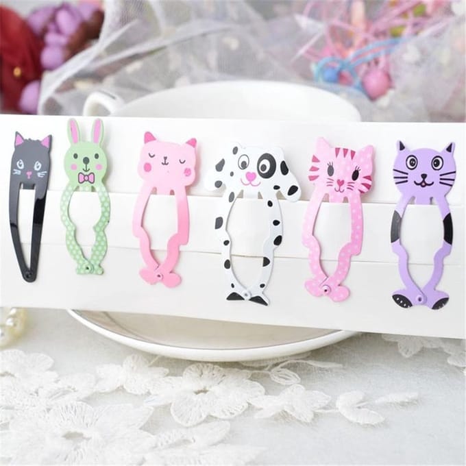 Dieren Haarspeldjes voor Kinderen - Metalen Haarclips - 6 Stuks