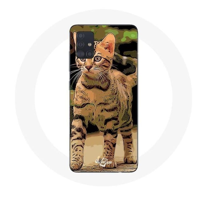 Samsung Galaxy A51 Bengalen kattenras cartoon hoesje
