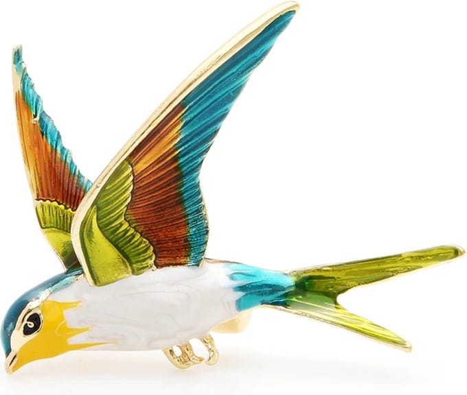 Broche 001 Groene Vogel