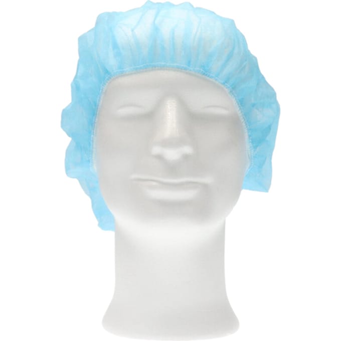 haarnetjes wokkel - non-woven polypropyleen - blauw - 100st - 53cm - wegwerp haarnet