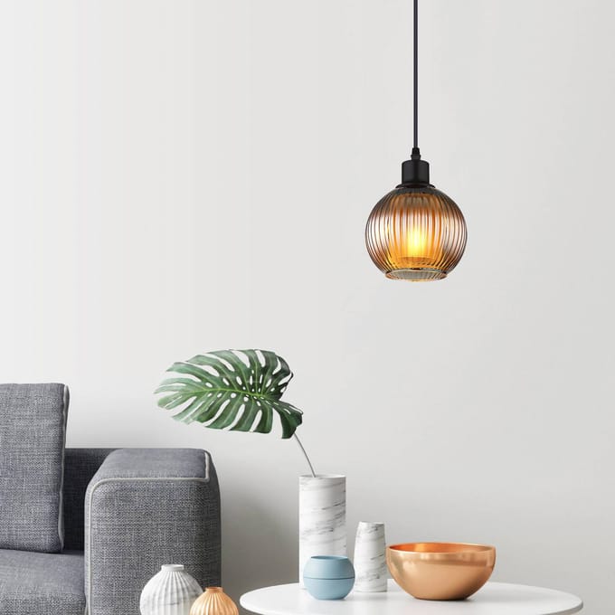 Globo Hanglamp Zumba, petrol, Ø 15 cm, glas