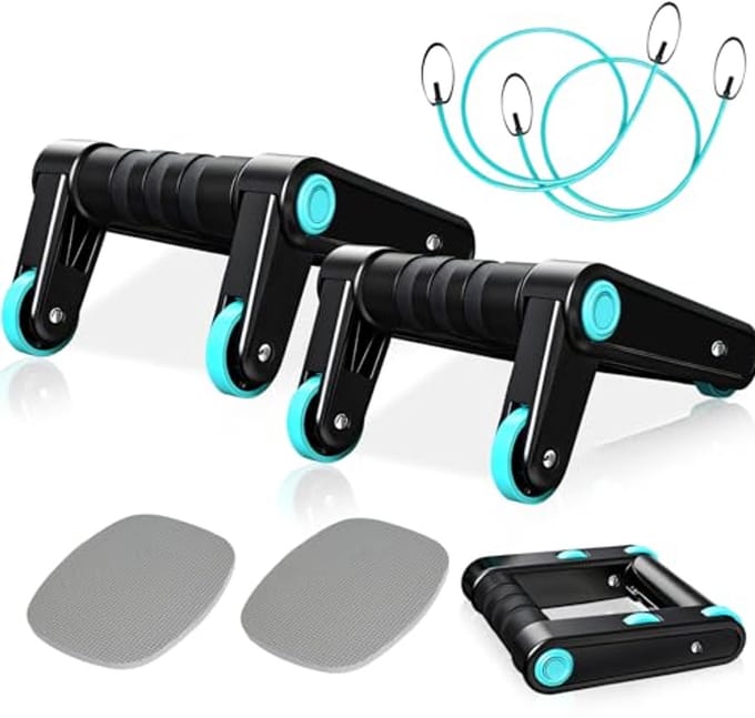3-in-1 Buiktrainer met Weerstandsband en Push-up Grepen voor Effectieve Krachttraining