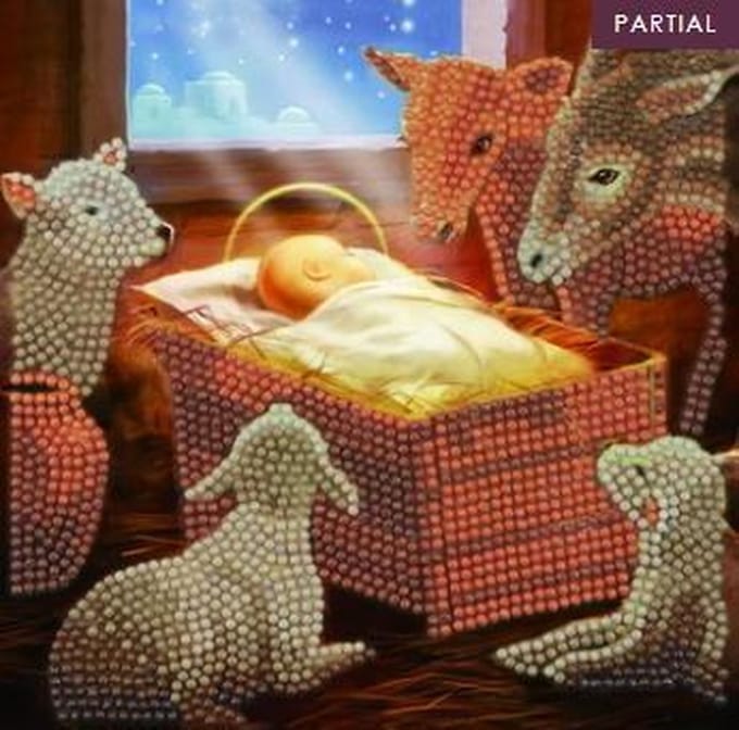 Crystal Card Kit | Diamond painting Baby in a Manger