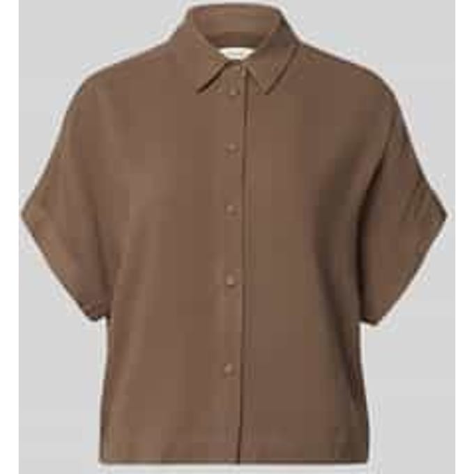 regular fit blouse van een viscose-linnenmix model 'VIVA'