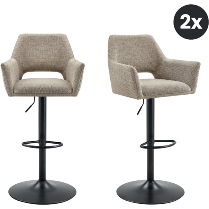 Multifurn 2x barkruk tess draaibaar linnen