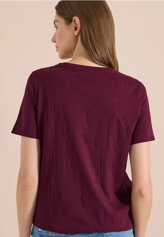 Shirt in burn-out look met tekst