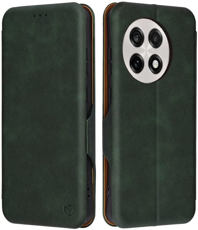 Hoesje geschikt voor OnePlus 13R - Techsuit Safe+ Book Wallet Case - Donkergroen