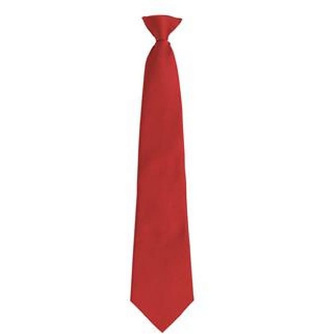 Premier Herenmode "Kleuren" Work Clip On Tie (Rood)
