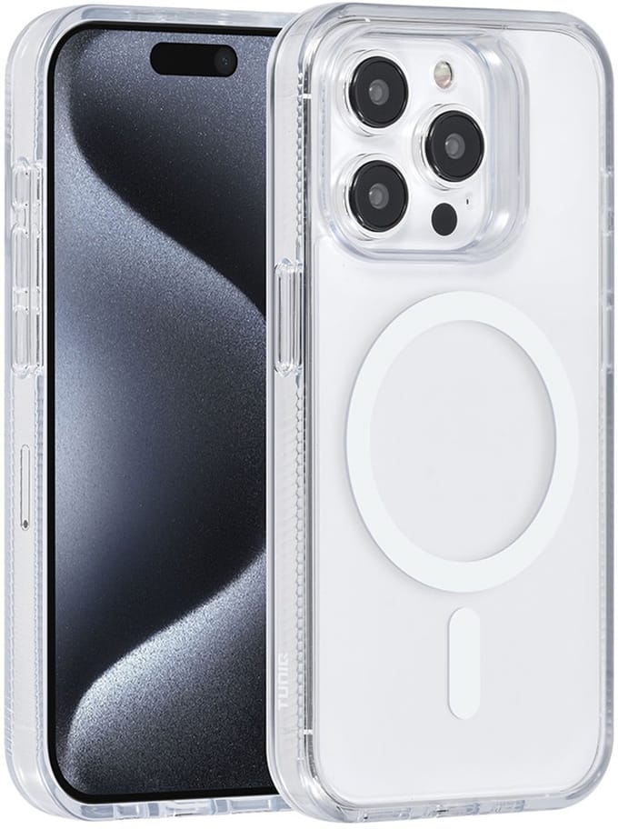 TUNIQ telefoonhoesje voor Apple iPhone 15 Pro - MagSafe siliconen backcover - Wit
