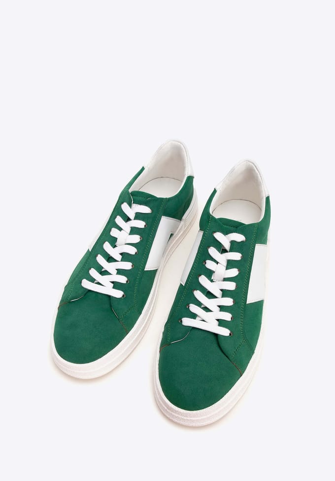 Wittchen Heren sneakers met contrasterende zolen groen eco-leer
