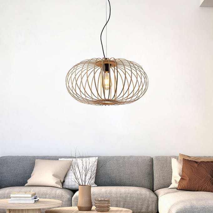 JUST LIGHT. GmbH Hanglamp Racoon met houten kap