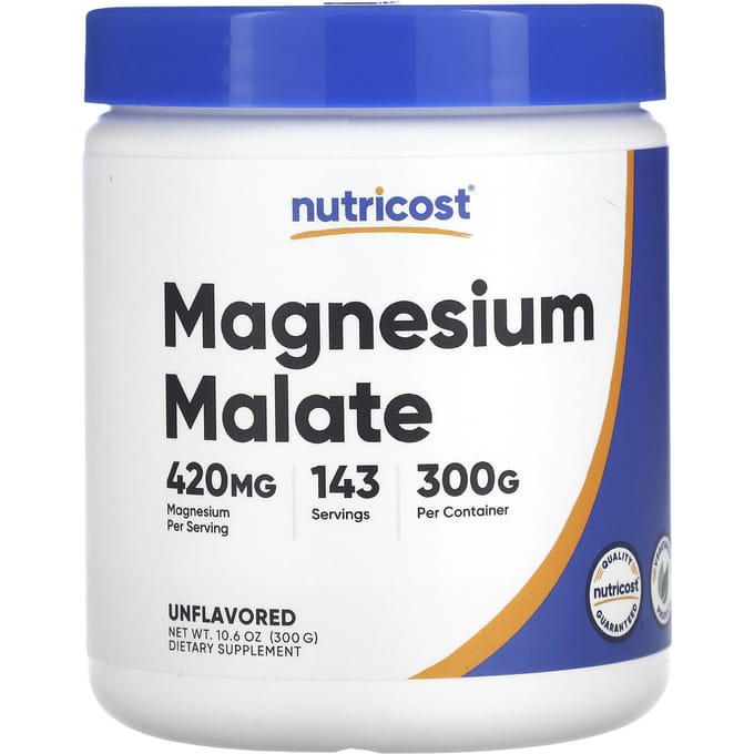 Nutricost, Magnesiummalaat, Zonder smaak, 10.6 oz (300 g)