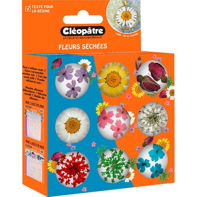 Gedroogde bloemen assortiment, 9 potjes