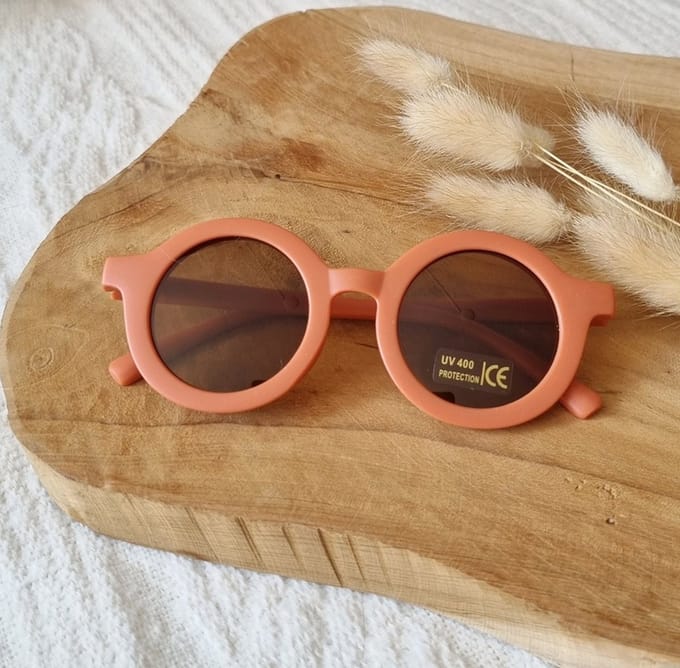Zonnebril Kind 1 -3jaar-Unisex-UV400- Rond-Roest